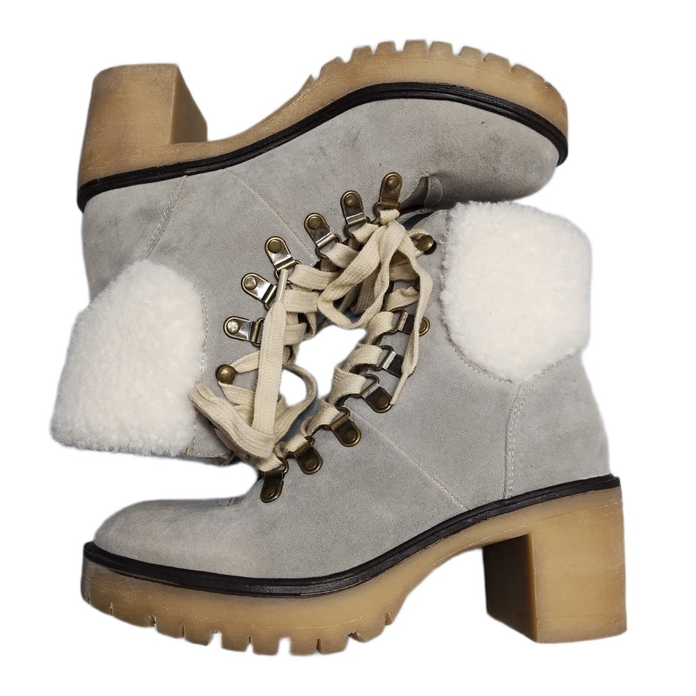 Oasis Society Madilyn Winter Boots Women US 6 Multi Synthetic Block Heel Lace Up